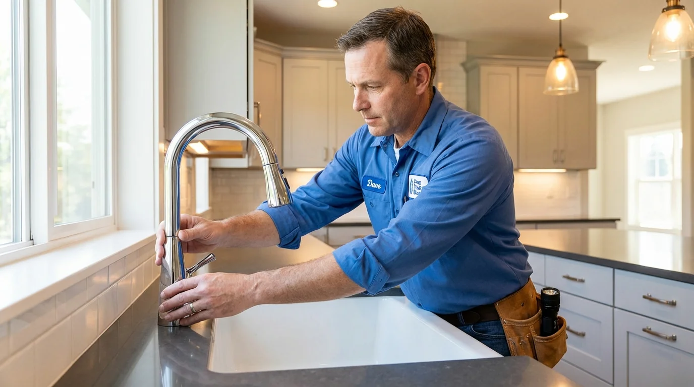 Kitchen faucet installation by Johns Plumbing LLC in Brownville